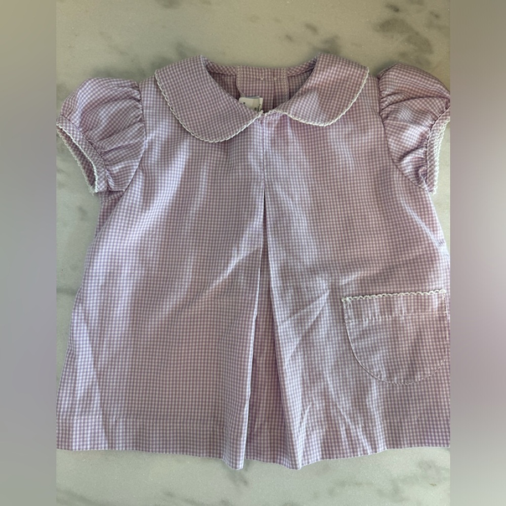 Purple & white gingham top